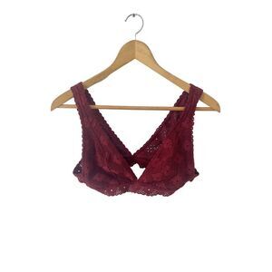 Aerie‎ Berry Red Pointelle Pullover Bralette
